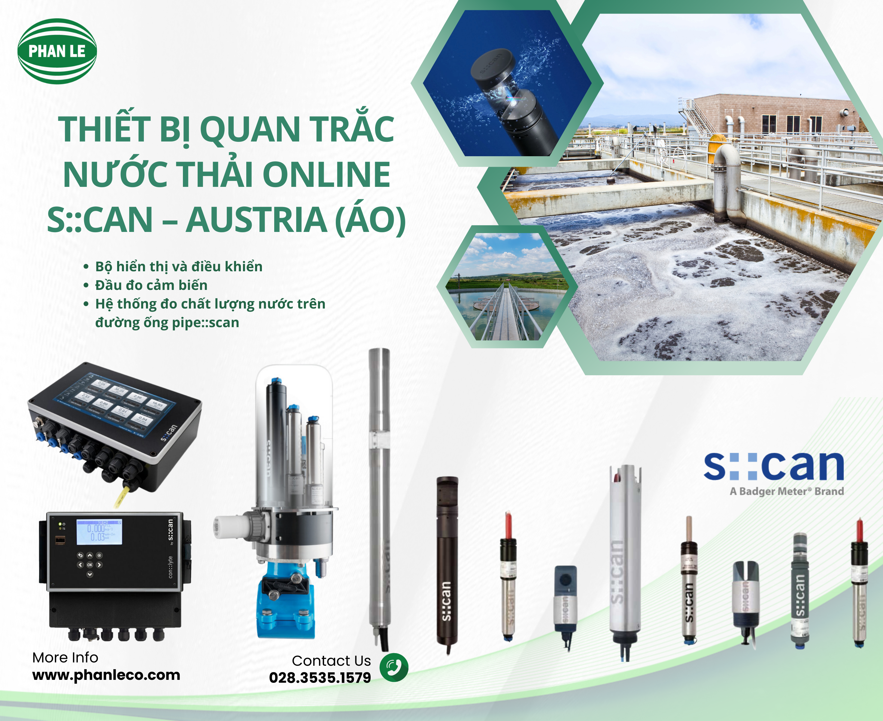 QUAN TRẮC ONLINE NƯỚC THẢI S::CAN - AUSTRIA  QUAN TRẮC CHẤT LƯỢNG NƯỚC TỰ ĐỘNG LIÊN TỤC